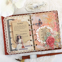 10 Lembar/Paket Kertas Dekoratif Seri Bunga Vintage Kertas Dekoratif Renda Kerawang Kertas Latar Belakang Kolase Vintage