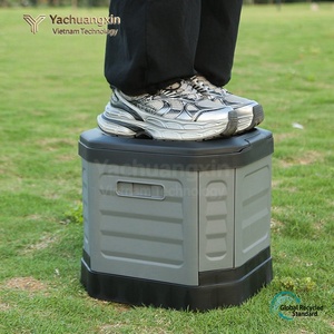 Toilette de camping pliable en PVC portable avec couvercle et poignée, étanche pour une utilisation en extérieur en toutes saisons - Product Image 4