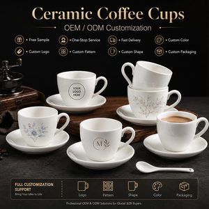 Lots en gros d'usine – Tasses à expresso en céramique brillante personnalisées de 70 ml avec cuillère pour le petit-déjeuner à domicile, la vente au détail et la revente - Product Image 5