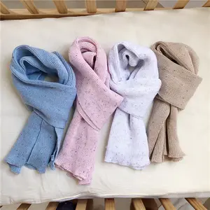 Handmade Warm Winter Children's Knitted Scarves 100% Cotton for Kids Boys and Girls