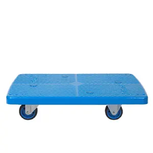 Uni-Silent 300kgs Industrial Plastic Dolly Moving Furniture Dolly with Durable PU Wheels Solid Deck Cart Dollies US300P-DL