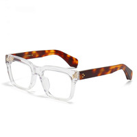 Nouvelles montures de lunettes optiques unisexes en acétate de 8,0 mm d'épaisseur, monture intégrale, double plaque de couleur mélangée