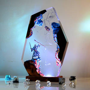 Lampe en résine du <span class=keywords><strong>Seigneur</strong></span> <span class=keywords><strong>des</strong></span> Anneaux, figurine en résine de Gandalf le Grison, ornement décoratif LED - Product Image 4