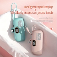 CHXDEV 2 en 1 Mini pantalla LED Powerbank 5000 MAh Estación de Banco de energía pequeño cargador portátil para iPhone carga tipo C cargador