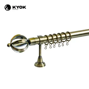 KYOK – ensembles de tringles à rideaux anti-cuivre, double support, fer or rose