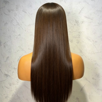 Perruque frontale en dentelle HD 13*4, cheveux naturels vietnamiens bruts, cheveux humains vierges avec cuticules alignées, lisses comme des baguettes, couleur marron