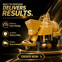Bétonnière électrique à moteur diesel MINLE avec pompe 15m3/h Haute efficacité Mobile pour les travaux de construction rurale et les petits projets routiers