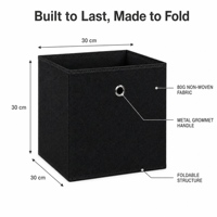 Cubes de rangement pliables multifonctionnels en tissu non tissé avec poignée à œillets métalliques, bacs de rangement pliables pour placard
