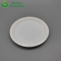 Assiettes en papier jetables compostables non enduites, qualité supérieure, blanches, écologiques, compatibles micro-ondes, pour fêtes, tailles personnalisées