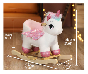 Chaise à bascule licorne en peluche pour bébés et enfants, jouet à bascule en forme d'animal en peluche, fourni directement par l'usine - Product Image 6