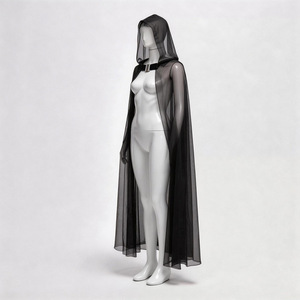 Costume Grim Reaper pour femme, <span class=keywords><strong>cape</strong></span> noire en polyester pour Halloween, cosplay, tenue pour événements festifs pour adultes - Product Image 4