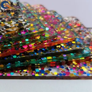 Kingsign new 3mm laser cut different styles glitter acrylic sheets sparkle acrylic