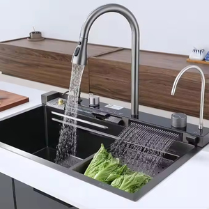 2025 phổ biến lớn duy nhất khe cắm đa chức năng chìm chống xước LED hiển thị kỹ thuật số 304 thép không gỉ Thác Bồn Rửa Nhà Bếp - Product Image 4