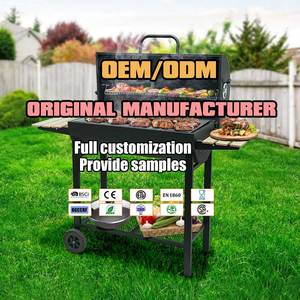 Giao Hàng Nhanh Nhiệm Vụ Nặng Nề Vườn Thùng Hai Bánh Xe Nướng Ngoài Trời Nướng Thịt Nướng Than Bbq Nướng Với Bên Bảng - Product Image 1