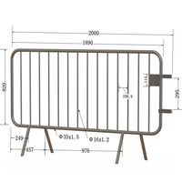 Barrière de file d'attente durable YC, clôture métallique, clôture temporaire personnalisée pour la séparation des personnes et des véhicules