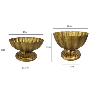 Vases à fleurs en métal poli or <span class=keywords><strong>de</strong></span> haute qualité classiques, petits pots à fleurs ronds pour la décoration florale - Product Image 6