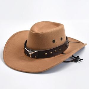 Chapeau de cowboy occidental rétro unisexe en faux daim YX, à large bord, 100 % polyester, toutes saisons, pour l'extérieur, protection solaire, style jazz - Product Image 5