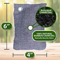 Sacs de charbon de bambou 100g (lot de 10 sacs) – Absorbeur d'odeurs au charbon – Sacs réutilisables pour maisons, voitures, placards et odeurs de chaussures