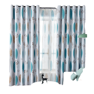 Manufacturer Wholesale Nordic Leaf Printed Blackout <b>Curtains</b> Custom Color High Shading Bedroom <b>Window</b> <b>Curtain</b> - Product Image 1