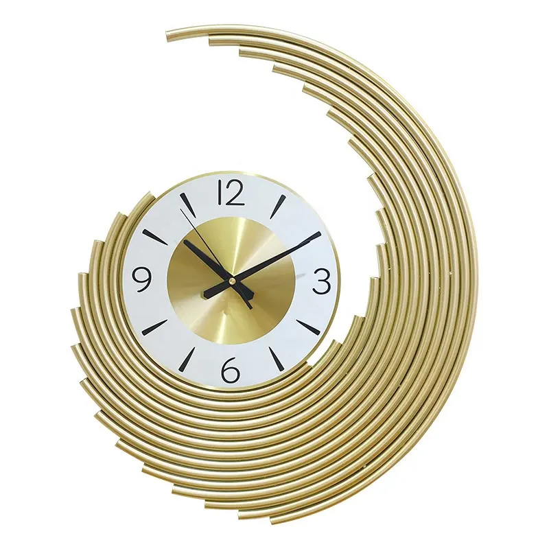 2021 Hot Selling European Style Gold Metal Art Wall Clock Metal Wall Clock For Home Decoration