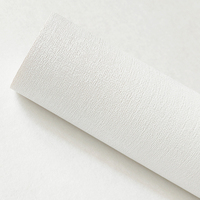 Papier peint simple beige à motif lin texturé, revêtement vinyle, imperméable, ignifuge, avec support en tissu, pour hôtel