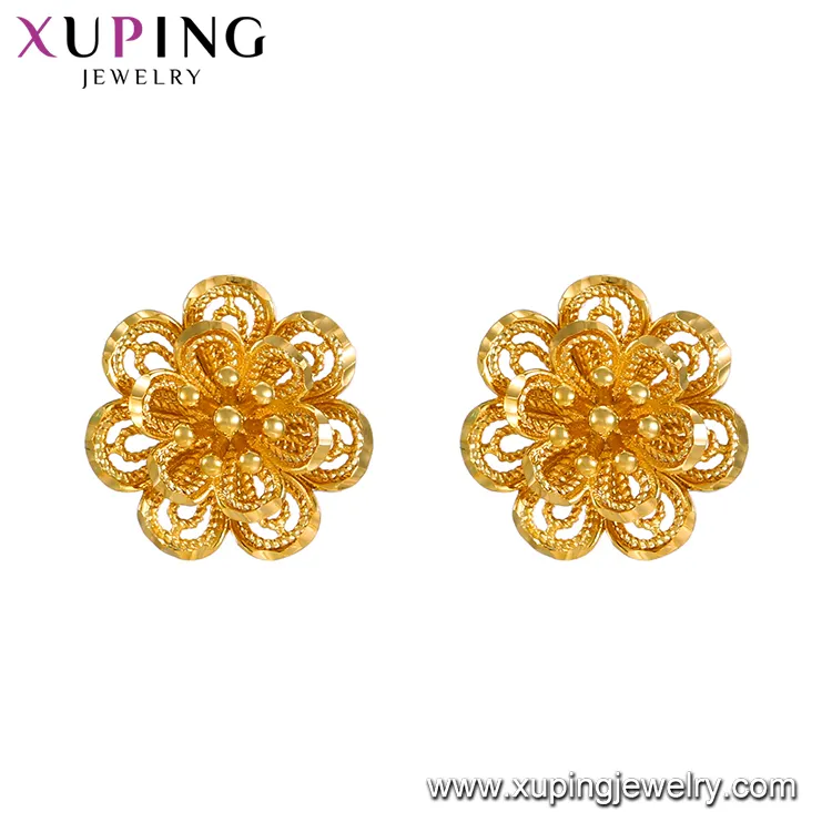 E-212 Xuping دبي مطلية بالذهب النساء أزياء القرط مجوهرات زهرة أقراط بفص بأشكال