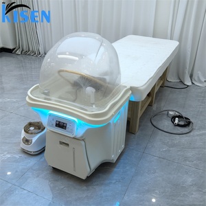 อ่างสระผมเคลื่อนที่ KISEN พร้อมถังเก็บน้ำ 50 ลิตร สำหรับทำทรีทเมนต์ศีรษะ ไม่ต้องต่อท่อประปา และเครื่องอบไอน้ำ เฟอร์นิเจอร์ร้านเสริมสวย เตียงสระผมคุณภาพสูง - Product Image 3