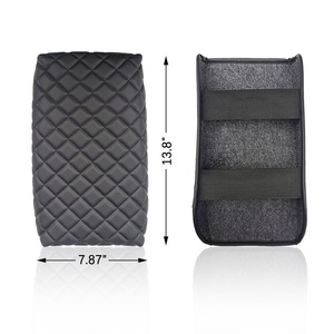 Funda de cuero para reposabrazos de consola central, caja de almacenamiento con diseño acolchado negro para Honda Civic 2022 - Product Image 3