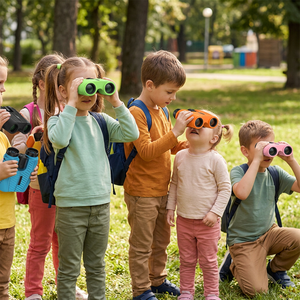 Binocolo Mini Telescopico Antiscivolo in Gomma ad Alta Definizione, Giocattolo per l'Osservazione della Natura all'Aperto per Migliorare le Capacità di Osservazione dei Bambini - Product Image 1