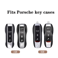 Étui de protection pour clé de voiture en alliage de zinc et cuir de luxe pour Porsche Cayenne 2020 Macan Panamera Taycan 718 911 996 Accessoires pour clés de voiture