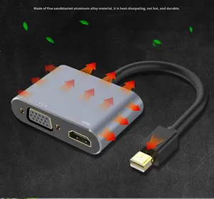 <span class=keywords><strong>Adaptador</strong></span> Mini DisplayPort y <span class=keywords><strong>USB</strong></span> C a HDTV VGA con <span class=keywords><strong>Salida</strong></span> para Monitor Dual y Entrega de Energía para Laptop MacBook Pro - Product Image 6