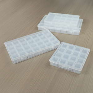 Plastic Storage Box With Dividers <b>Rectangle</b> Transparent Office Organizer Desktop Storage <b>Bin</b> For Small Parts And Beads - Product Image 2