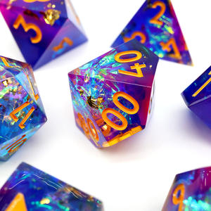 En stock – Lot de 7 dés polyédriques en résine, couleurs assorties, pour D&D et RPG – Vente en gros, sans MOQ, livraison rapide - Product Image 4