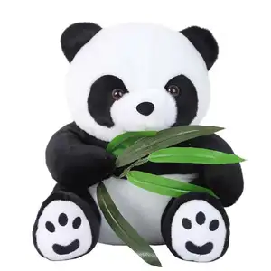 Hot Selling Super Zachte Kleine Schattige Knuffels Panda Knuffel Met Bamboe Gevulde Panda Familie