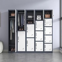 Armoire de rangement verticale en acier à 4 portes pour vestiaire d'employés avec clés, vente en gros