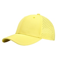Casquette de baseball unisexe sportive de haute qualité en nylon imperméable, petite quantité minimale de commande, logo personnalisé, avec trous perforés découpés au laser, style trucker