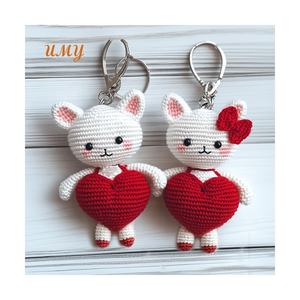 ตุ๊กตาถักโครเชต์รูปหงส์ กระต่าย แมว อามิกุมิ ผ้าฝ้าย ของขวัญวันวาเลนไทน์ พวงกุญแจตุ๊กตาขนนุ่ม ไส้ใยฝ้าย PP สำหรับทุกเพศ - Product Image 1
