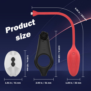 Anillo Vibrador para Pene con Control Remoto Portátil, Diseño de Doble Cabeza, Anillo para Pene con Vibración y Tapón <span class=keywords><strong>Anal</strong></span>, Venta al por Mayor - Product Image 2