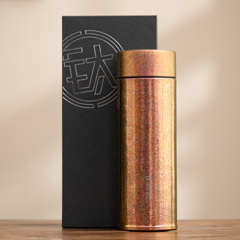 Pure titanium thermos cup - titanium red