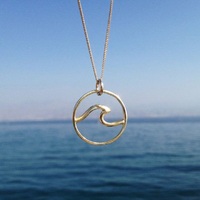 Collier Vague Océanique en Argent Sterling, Bijou Thème Océan, Collier Ras du Cou Plage Surf pour Femme, Cadeau