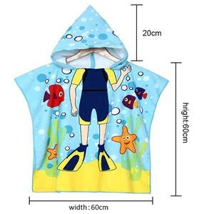 High Quality Comfortable Printed Cartoon Printed Quick-Dry Personalized Logo Design Kids and Babies Hooded Poncho Beach <strong>Towel</strong> - Product Image 3