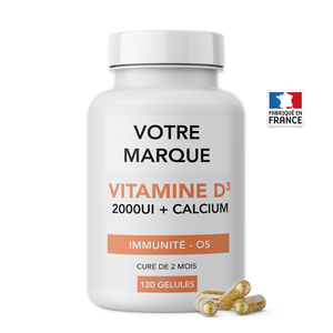 Extrait Herbal de Vitamine D Marque Blanche 120 Comprimés 2000 UI + Calcium Améliore la Densité Osseuse - Product Image 1