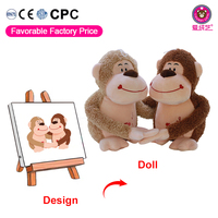 Peluches personnalisées de taille moyenne, rembourrage en coton PP, design brodé, jouets anti-stress écologiques pour enfants