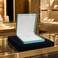 Boîte à bijoux élégante avec éclairage LED pour anniversaire, Noël, anniversaire de mariage, logo personnalisé, emballage de bijoux de luxe
