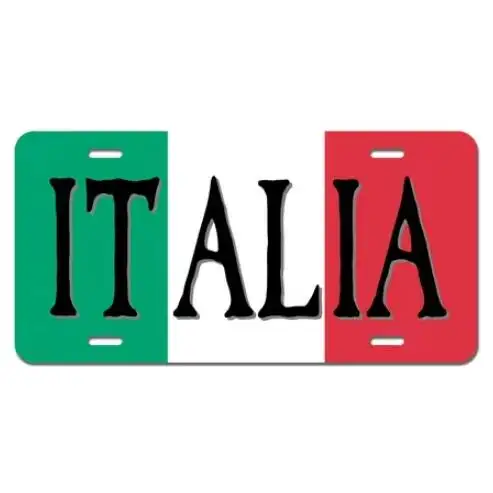 Targa con logo personalizzato di alta qualità Italia Italia bandiera italiana targa anteriore per auto targa in alluminio targa