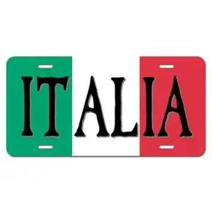 High Quality Custom logo License Plate Italia Italy Italian Flag Car Front License Plate Car Tag Aluminum Novelty License Plate