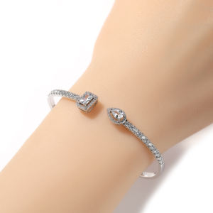 Vendita calda braccialetti di Design da donna classico stile semplice braccialetti gioielli da donna in ottone zircone diamante bracciale aperto prezzo all'ingrosso - Product Image 5