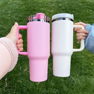 USA Warehouse 20pack Double Wall Insulated Stainless Steel Classic H2.0 40oz Black Tumbler Handle Laser Engraving for Presents - Product Image 5