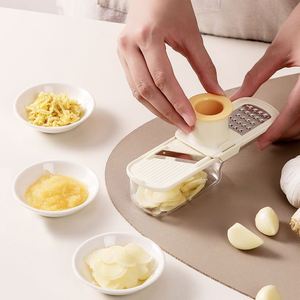 3in1 Manual Small Fine Shredder & Slicer <b>for</b> Garlic & Ginger Mini Grater with Container & Finger Guard - Product Image 2