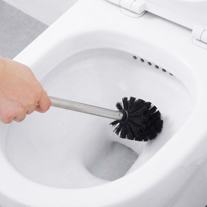 Toilet <b>Brush</b> Set 304 Stainless Steel Long Handle Durable <b>Round</b> <b>Brush</b> Rust Resistant Bathroom Cleaning Tool - Product Image 2